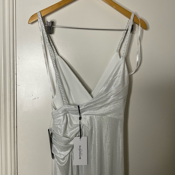 RETROFETE Yesi white Shimmer Maxi Dress XS - Picture 5 of 11